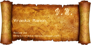 Vranka Manon névjegykártya
